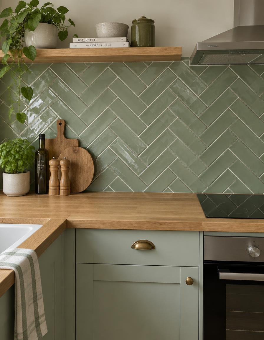 Kitchen splashbacks — Herringbone pattern work